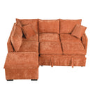 Convertible Sofa Bed Sectional Sofa Sleeper L-Shaped Sofa With A Storage Ottoman, Two Pillows, Two Power Sockets And Two USB Ports For Living Room by HouseOfZazla