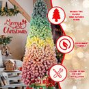 6ft Rainbow Gradient Flocked PVC Christmas Tree