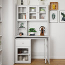 Computer Desk with Glass Door for Home Office or Study
