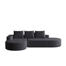 Modern Curved Sofa, L-Shaped Modular Sectional Set With 3 Pillows by HouseOfZazla