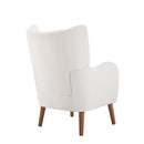 Accent Chair With Birch Wood Legs - White by HouseOfZazla