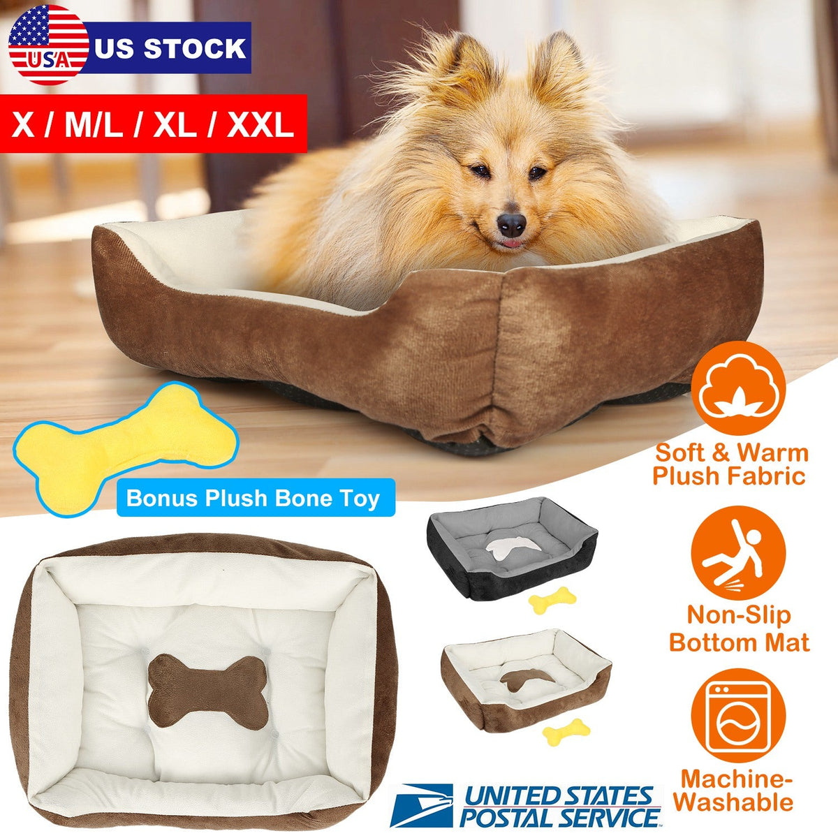 Pet Dog Bed Soft Warm Fleece Puppy Cat Bed Dog Cozy Nest Sofa Bed Cushion Mat For S/M Dog, photo 5 of 8