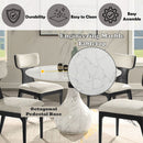 Koen - Round Dining Table, Engineering Marble Top - White & Black by Unique Piece Furniture