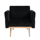Accent Chair with Ottoman Set,Velvet Accent Chair with Gold Legs, Upholstered Single Sofa for Living Room Bedroom