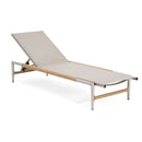 Hargrove - Outdoor Patio Aluminun Chaise Lounge, Outdoor Mesh Seat - Natural / Silver