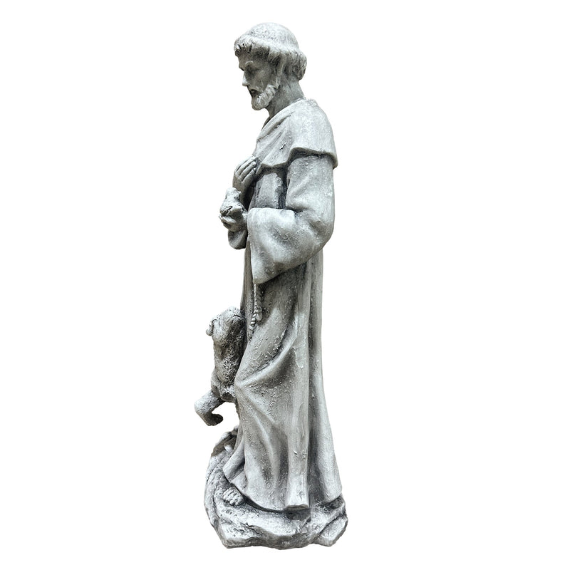 Magnesium Oxide Saint Statue With Lamb Weatherproof Religious Sculpture, photo 5 of 7