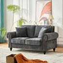2 Seater Sofa With Rolled Arms, Tufted Upholstered Couch by Unique Piece Furniture