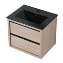 24" Bathroom Vanity, With Black Ceramic Sink And 2 Soft Close Drawers (BLO-G-BL9060BK)W1286S