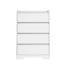 4 Drawer Dresser, Chest of Drawers Without Handle, White Dresser for Bedroom 100% Waterproof, Modern Wooden Cabinet with Sturdy Frame for Living Room, Entryway, Bedroom, Hallway, Office