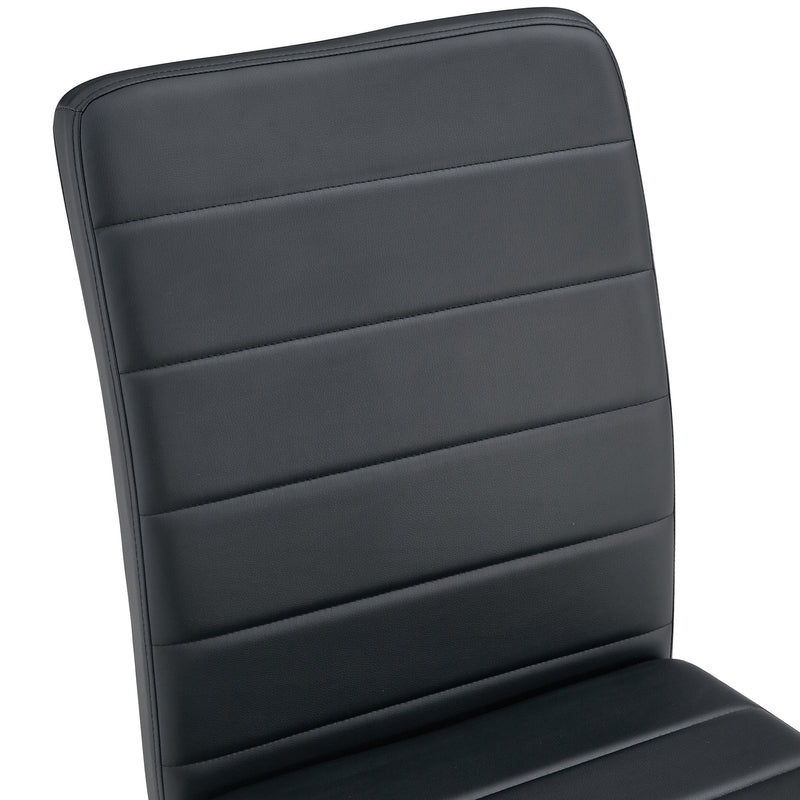 A set of 4 dining chairs, black dining chair set, PU material high backrest seats and sturdy leg chairs, suitable for restaurants, kitchens, and living rooms