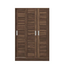 3-Door Shutter Wardrobe with shelves, Wulnut