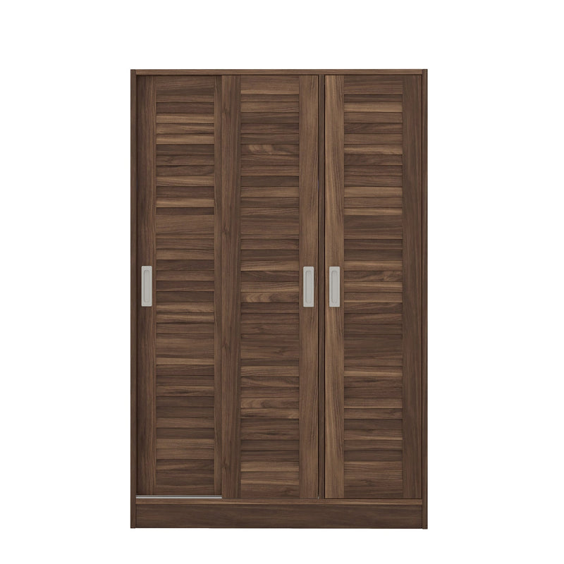 3-Door Shutter Wardrobe with shelves, Wulnut