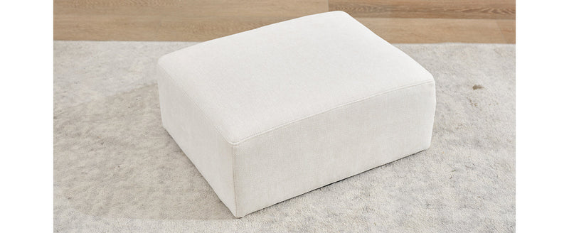 91.73" L-shaped Sofa Sectional Sofa Couch with 2 Stools and 2 Lumbar Pillows for Living Room, Biege