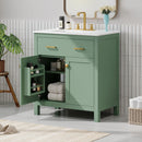 Bathroom Vanity With Ceramic Sink, Modern Single Bathroom Cabinet With 2 Doors And A Shelf, Soft Close Doors by HouseOfZazla