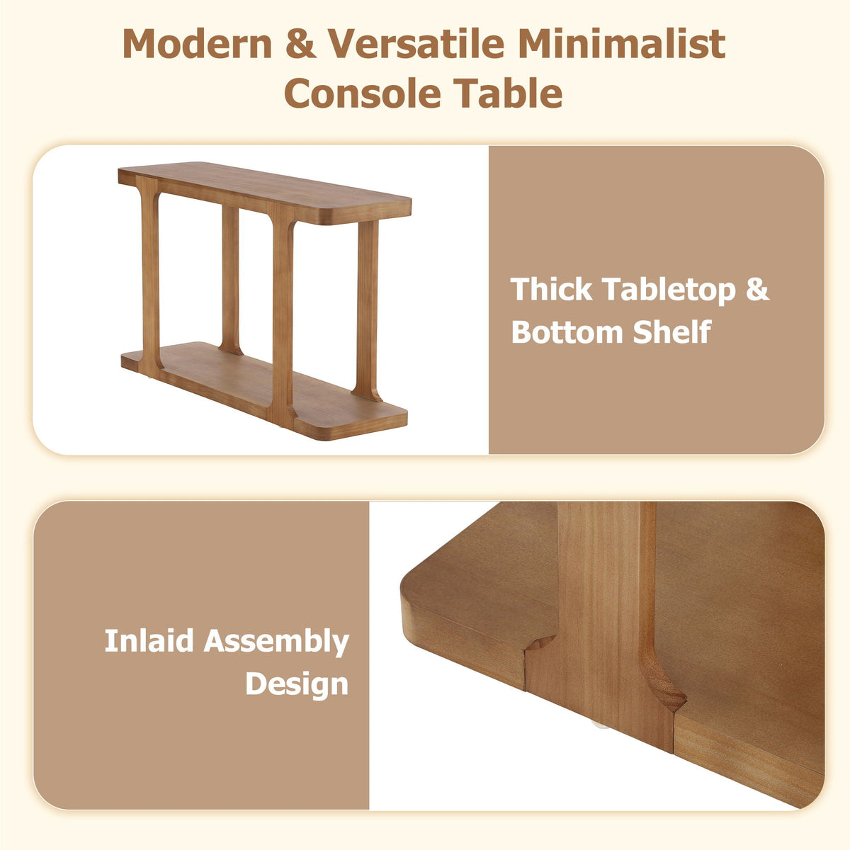 Console Table & Bottom Shelf - Walnut, photo 4 of 13