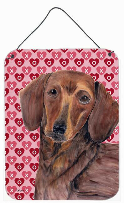 Dachshund Hearts Love and Valentine's Day Portrait Wall or Door Hanging Prints