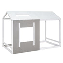 Twin Size House Platform Bed With Roof And Window - Natural / White by HouseOfZazla