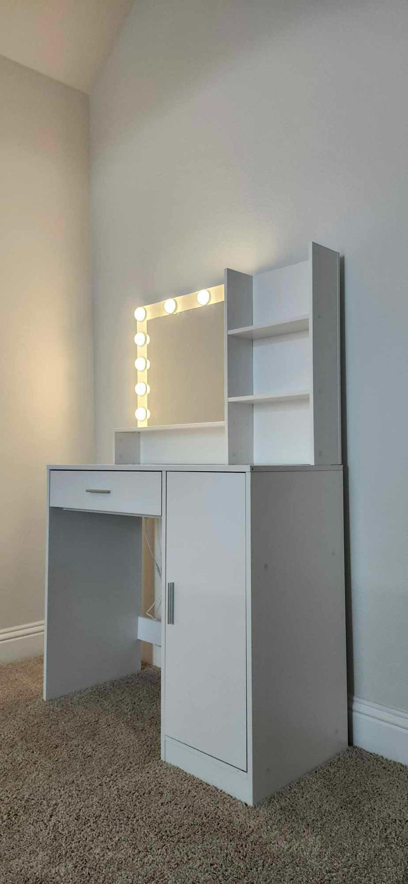 Pink Vanity Desk with Mirror & Light, photo 3 of 10