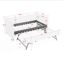 Cozy Gingham Daybed with Trundle Twin Size Sofa Bed
