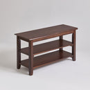 2-Tier Solid Wood Shoe Bench