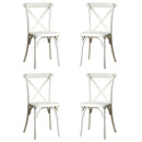 4-Pack Resin X-Back Chair, Mid Century Chair Modern Farmhouse Cross Back Chair for Kitchen, Lime Wash