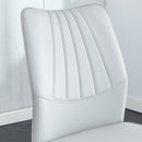 6 light gray dining chairs. Modern chairs from the Middle Ages. Made of PU material cushion and silver metal legs. Suitable for restaurants and living rooms