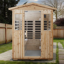 4 Person Old Fir Far Infrared Outdoor Sauna Room - Natural by HouseOfZazla