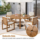 5 Piece Outdoor Patio Dining Set With 4 Armchairs And Table - Beige by HouseOfZazla