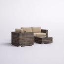 Modern Style Hdpe Wicker Seating Group With Cushions For 3 People In Brown Finish by HouseOfZazla