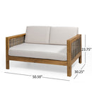 Outdoor 4 Seater Acacia Wood Chat Set With Wicker Accents And Cushions by HouseOfZazla
