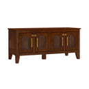 Lars Indoor Rattan Decorated Rubber Wood Dog Crate Cabinet Furniture by HouseOfZazla