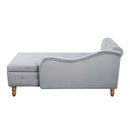 Chaise Lounge Indoor, Lounge Chair For Bedroom With Storage & Pillow, Modern Upholstered Rolled Arm Chase Lounge For Sleeping With Nailhead Trim For Living Room Bedroom Office by HouseOfZazla