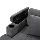 U Shaped Sectional Sofa, Corner Living Room Couch With Built In Cup Holders, Storage, USB Ports by HouseOfZazla