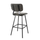 Foundry - Contemporary Barstool Zig Zag Stitching (Set of 2) - Black / Gray by HouseOfZazla