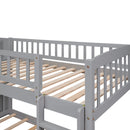 Twin Over Twin Bunk Stairway Bed With 2 Drawers And Slide - Gray by HouseOfZazla