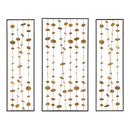 Metal Decorative Wall Art With Frame, Wall Decor For Living Room (Set of 3) - Gold