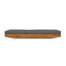 Acacia Wood Chaise Lounge with Cushion - Teak Finish
