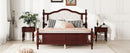 Pine Wooden Bed With Upholstered Headboard And Panel Footboard, With Two Bed Rail Support Feet And Central Platform Support Feet by HouseOfZazla