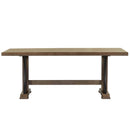 9-Piece Retro Style Dining Table Set 78" Wood Rectangular Table and 8 Dining Chairs for Dining Room (Natural Walnut)