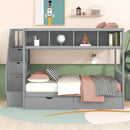 Bunk Bed With Shelfs, Storage Staircase And 2 Drawers by Unique Piece Furniture