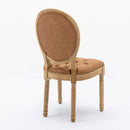 French Style Solid Wood Frame Antique Painting, Hand-Pulled Buckle Decoration Artificial Dining Chair With Nailhead Trim, Wood Legs by HouseOfZazla