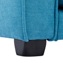 59.4" Loveseat Sofa with Pull-Out Bed Modern Upholstered Couch with Side Pocket for Living Room Office, Blue