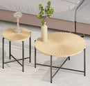 Radial - Pattern Coffee And End Table Set Waterproof Cover, Distressed Cylindrical Design (Set of 2) by HouseOfZazla