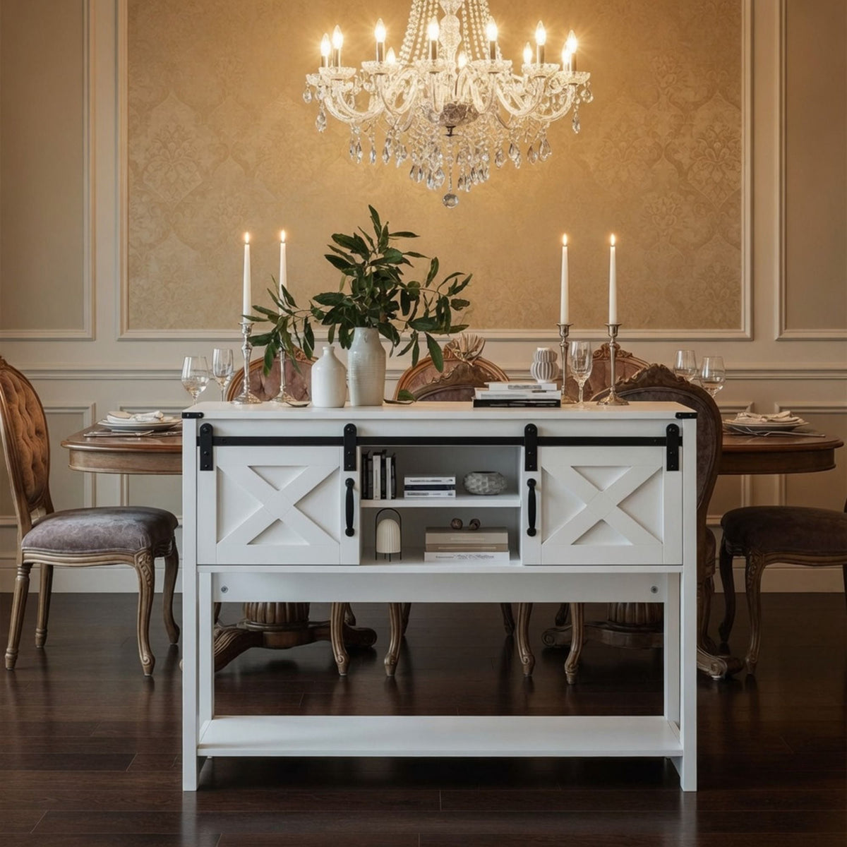 Farmhouse Entryway Table With Sliding Barn Door, photo 10 of 40
