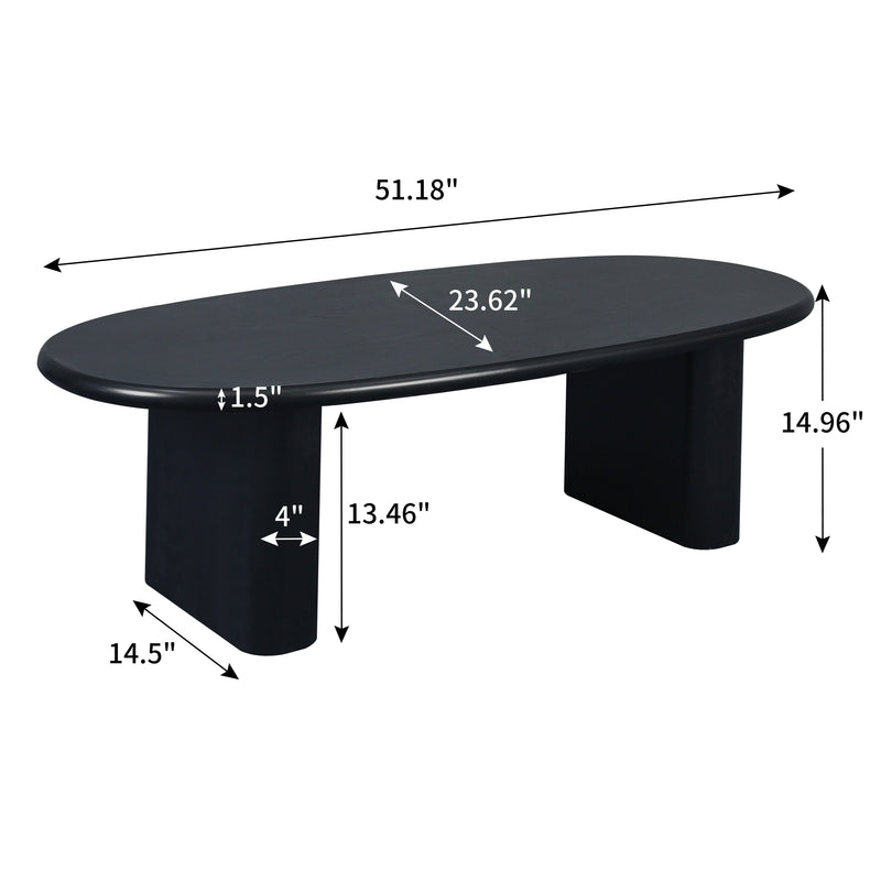 51" Tapered Tabletop Coffee Table (BLACK)