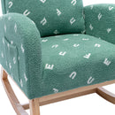 Modern Accent Rocker Armchair With Side Pocket, Upholstered High Back by HouseOfZazla