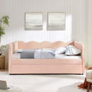 Gingham Daybed With USB Charging Port, Wave-Shaped Design by HouseOfZazla