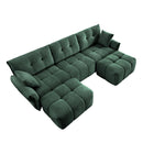 3 Seater Sofa Set With Ottoman And Throw Pillows