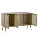 Wooden Accent TV Cabinet With 3 Doors - Brown by Unique Piece Furniture