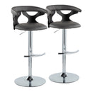 Gardenia - Contemporary Adjustable Barstool & Swivel, Rounded T Footrest (Set of 2) by HouseOfZazla
